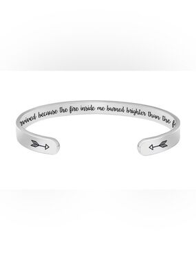 Btysun Survivor Stainless Steel Cuff w Dust bag and box NIB